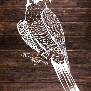 Vector Hawk DXF, SVG, PNG, Fichiers Jpeg pour découpeur laser, imprimante laser, Cricut, Nature Decor, Fichier vectoriel d’oiseau pour la maison, le bureau, le tatouage