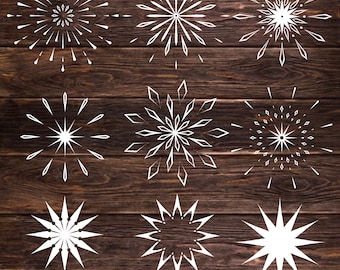 SVG DXF Star Starburst Firework Vector Files for Cricut, Laser Cutting, Logo Design, Home Decor, Boho Design, Yoga, Studio, Office, Fourth