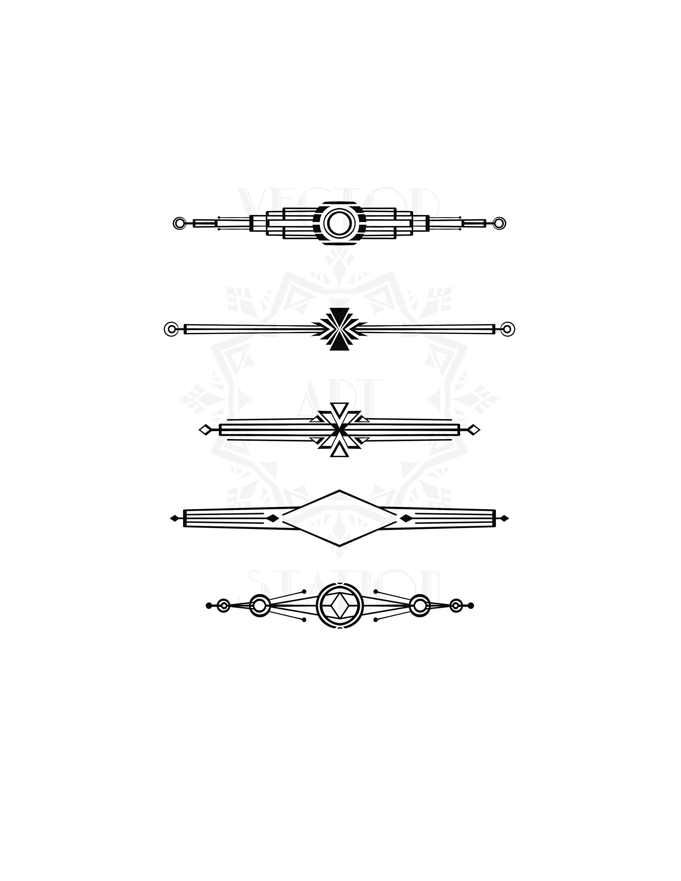 Art Deco Vector Art Deco 5 SVG Files, DXF, PNG, Jpeg Files for Cricut