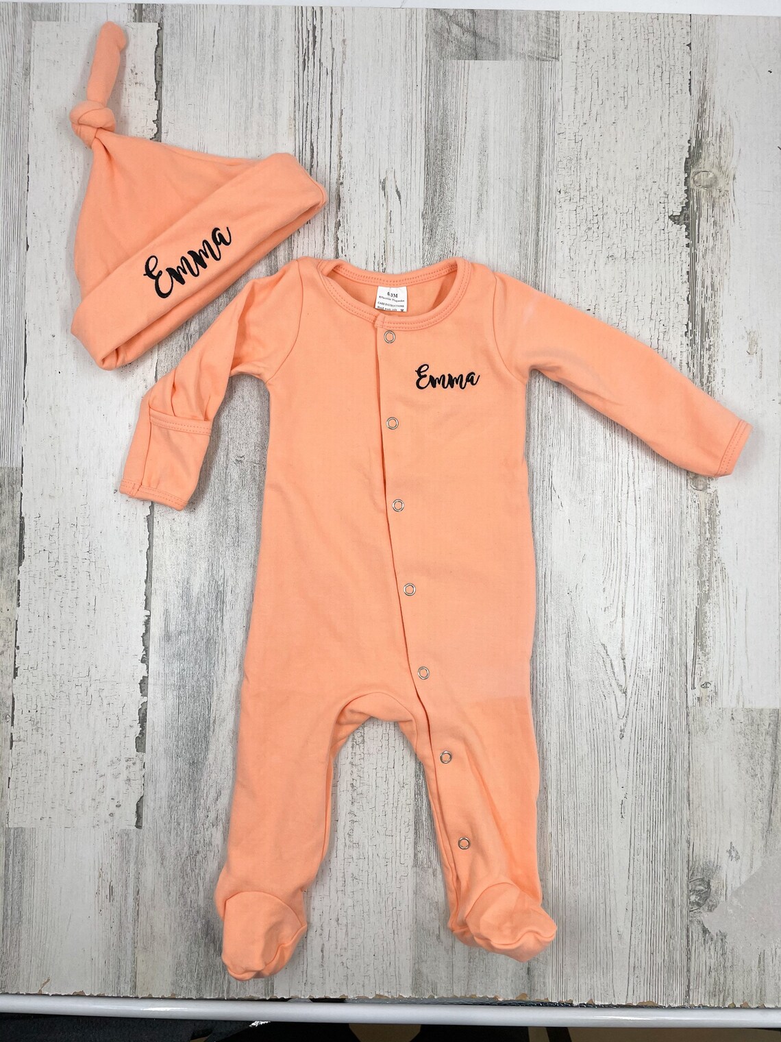 Personalized Long Sleeve Onesie Bamboo Fabric Jumpsuit With Etsy