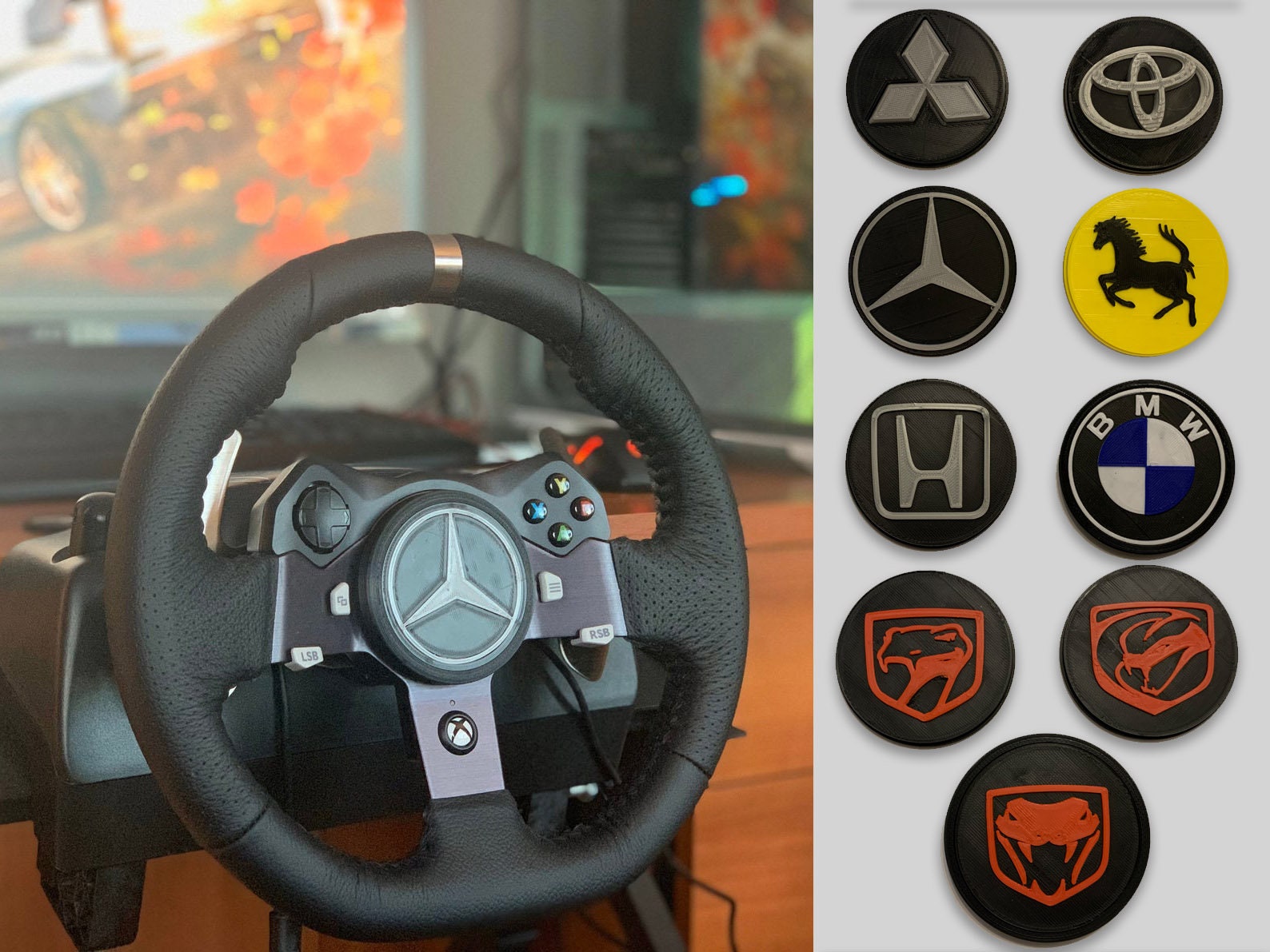 Car Center Logos für Logitech G920 / G29 / G27 Interchangeable Car