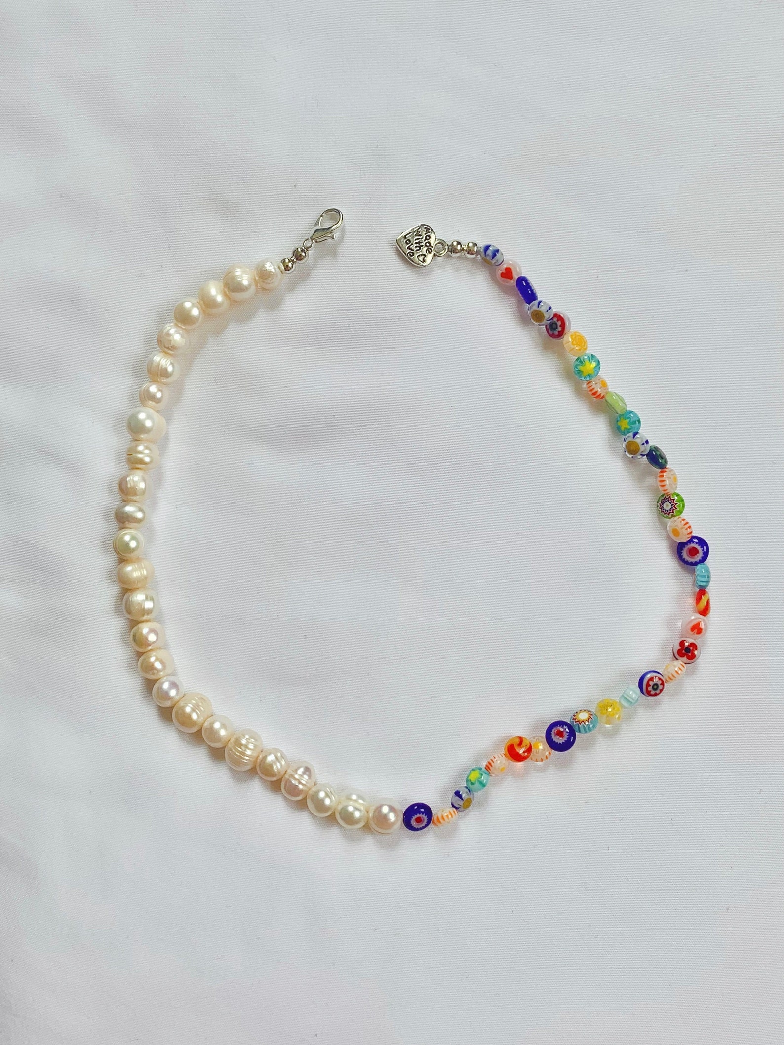 Beaded necklace Y2k beaded necklace Y2k jewellery Half Etsy