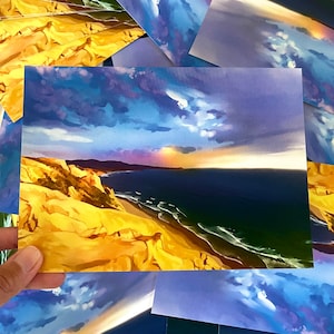 5 x 7 zonsondergang kliffen kunstafdruk