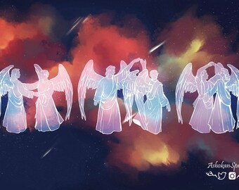 11x17 Dancing Angels (Good Omens) Art Print