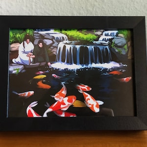Sha Po Lang 5 x 7 - Impression d'étang de carpes koï