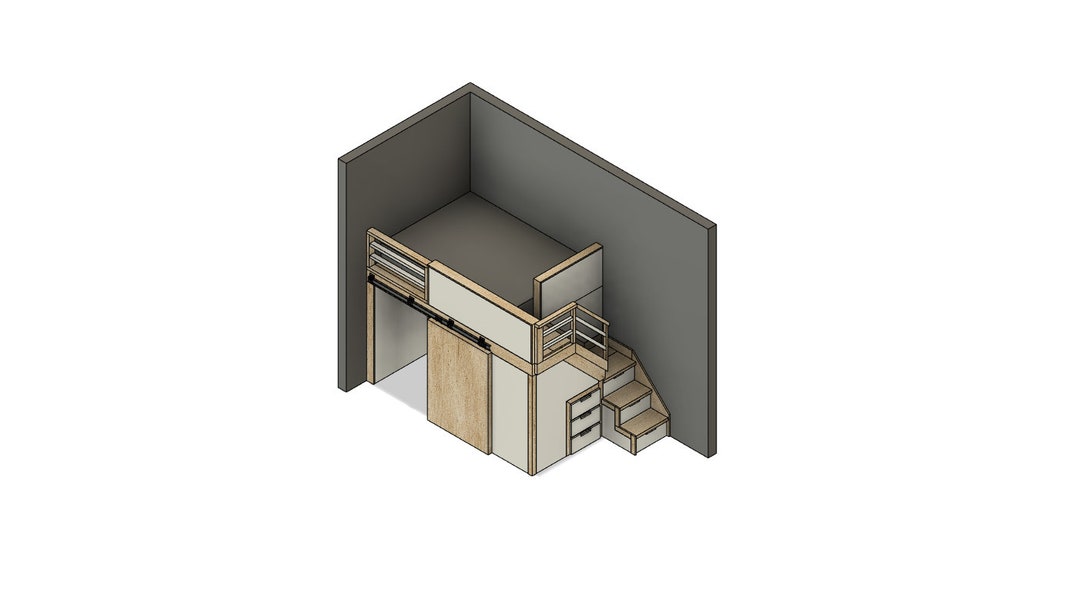 DIY Full Loft Bed Build Plans: With Stairs & Drawers (plan #106) - Etsy