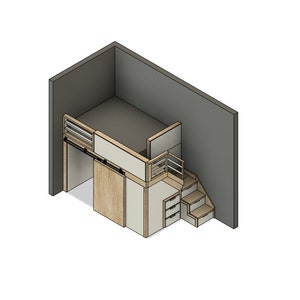 DIY Build Plans - Loft for Full Bed - Bed with Stairs - Bed with Drawers