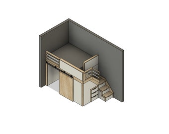 DIY Full Loft Bed Build Plans: With Stairs & Drawers (Plan #106)