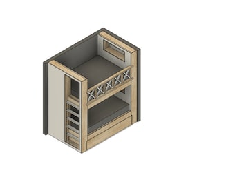 Full Over Full Bunk Bed with Twin Trundle DIY Build Plans