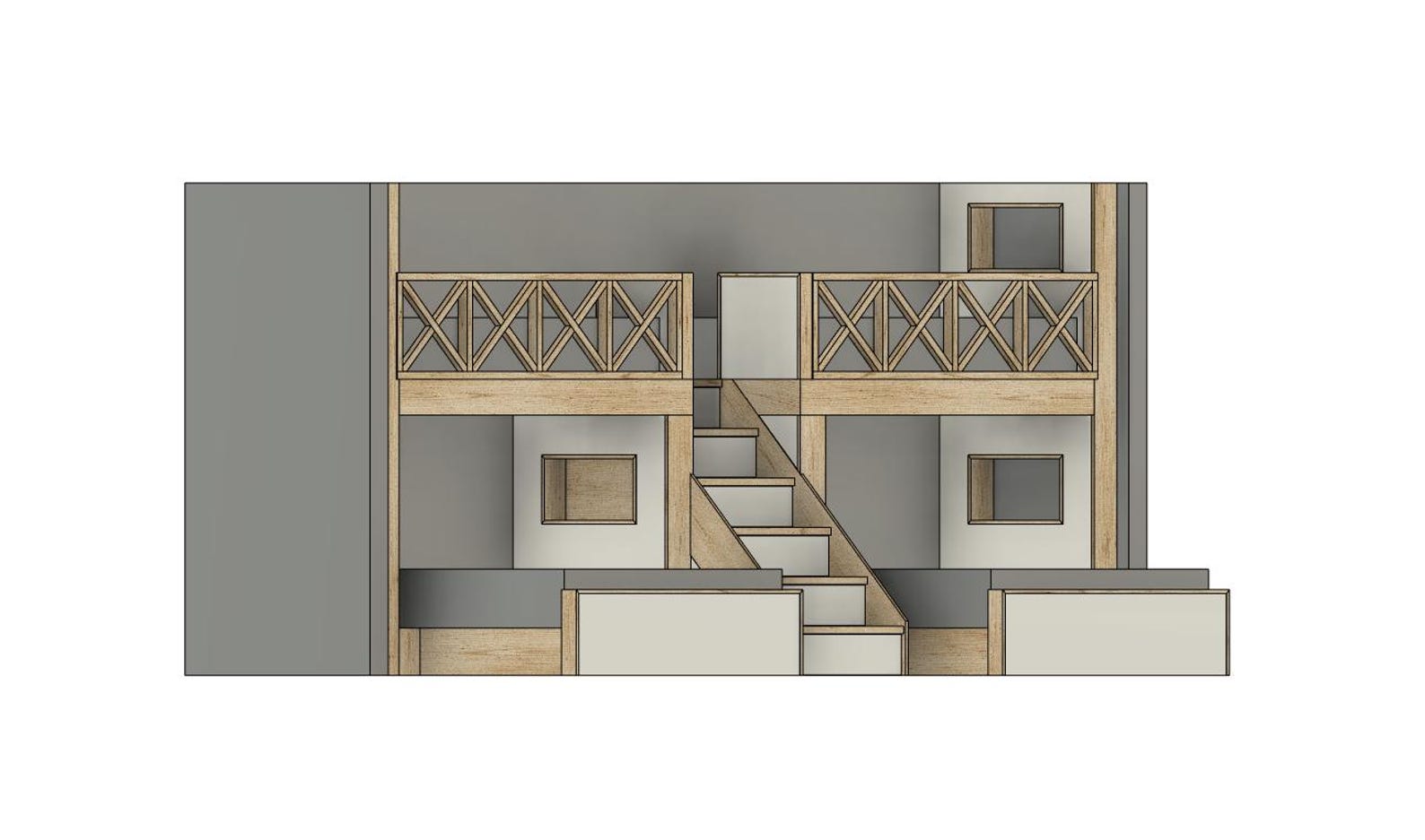 Double Bunk Bed With Stairs: Twin Upper/queen Lower - DIY Build Plans ...