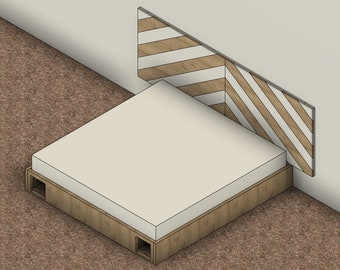 DIY Build Plan - King Size Cat Maze Bed - 80" x 84" x 11-1/2" - King Bed Frame - Plan #017