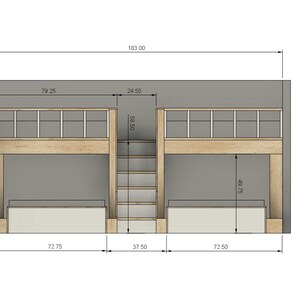 Full/queen Quad Bunk Bed With Stairs - DIY Build Plans - Etsy