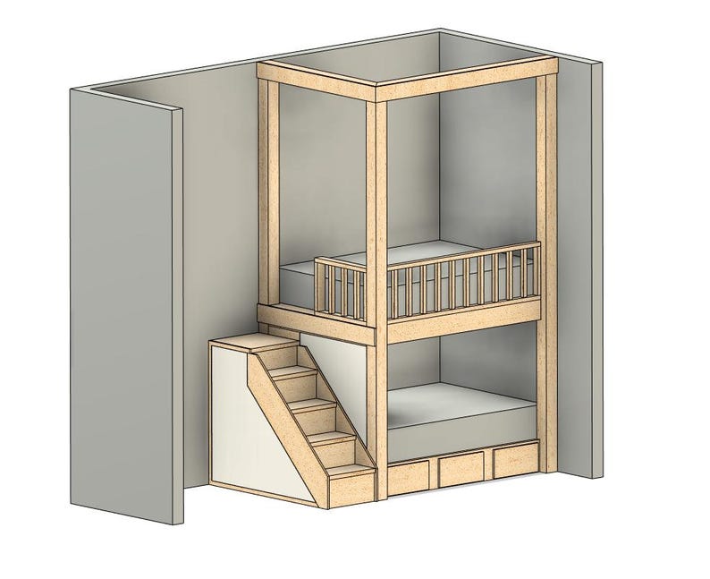 Full Over Full Bunk Bed With Storage - DIY Build Plans #243 - Etsy Canada