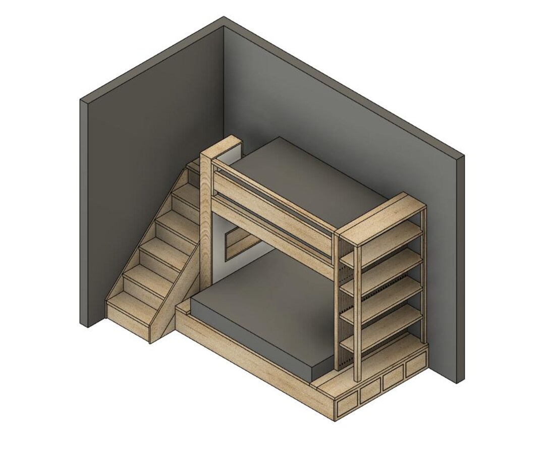 Twin Over Full Bunk Bed With Built-in Storage and Drawers - DIY Build ...