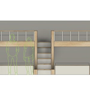 Full/queen Quad Bunk Bed With Stairs - DIY Build Plans - Etsy