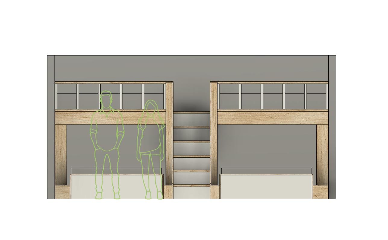 Full/queen Quad Bunk Bed With Stairs - DIY Build Plans - Etsy
