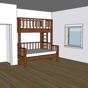 Twin XL Over Queen Bunk Bed DIY Build Plans - Etsy