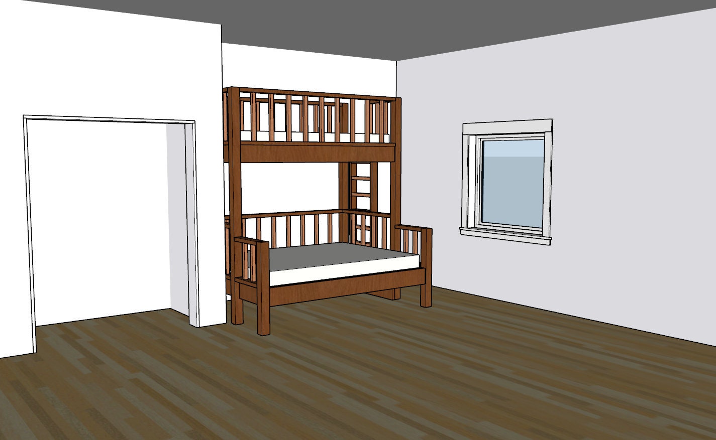 Twin xl over queen bunk bed plans online