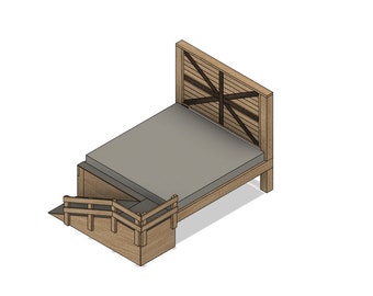 DIY Build Plans - King Bed Frame with Pet Ramp - Plan #034