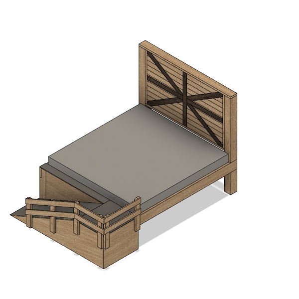 DIY Build Plans - King Bed Frame with Pet Ramp - Plan #034