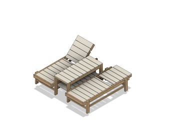 DIY Double Lounge Chair Build Plan: Outdoor Patio Furniture (#019)