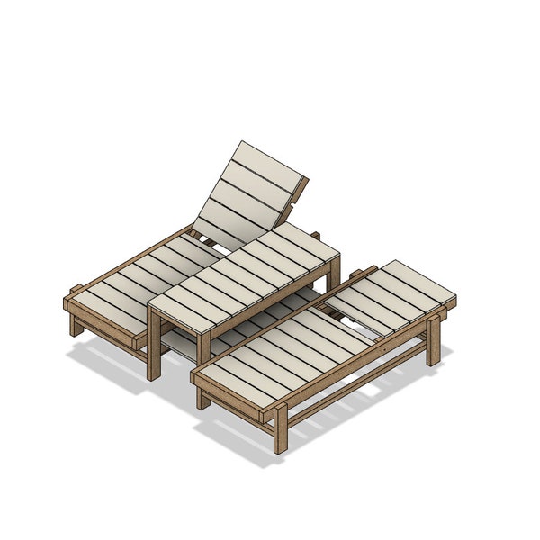 DIY Build Plan - Outdoor Double Lounge Chair - Adjustable Patio Lounge Chair - Plan #019