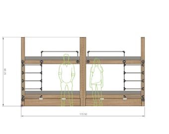 DIY Build Plan - Side-by-side Twin Bunk Bed with Under Trundle - Plan #071