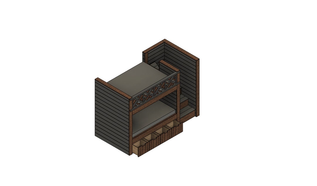 Full Size Bunk Bed With Stairs & Storage DIY Build Plans (#065) - Etsy