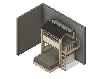 Fort Style Bunk Bed DIY Build Plans: Twin over Full