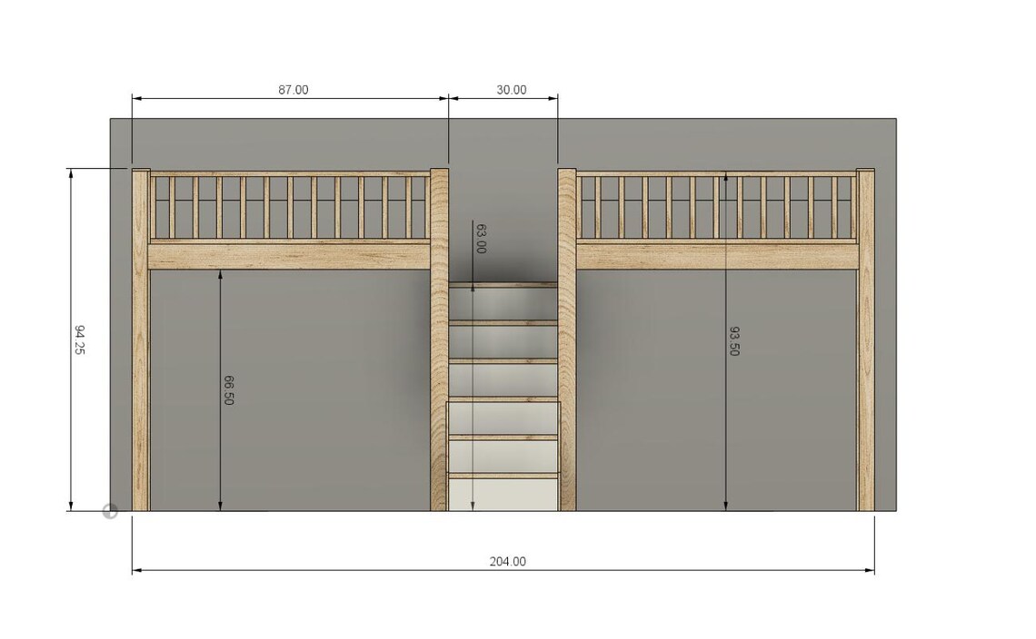 DIY Build Plans - Double Full Size Loft With Stairs - Plan #029 - Etsy