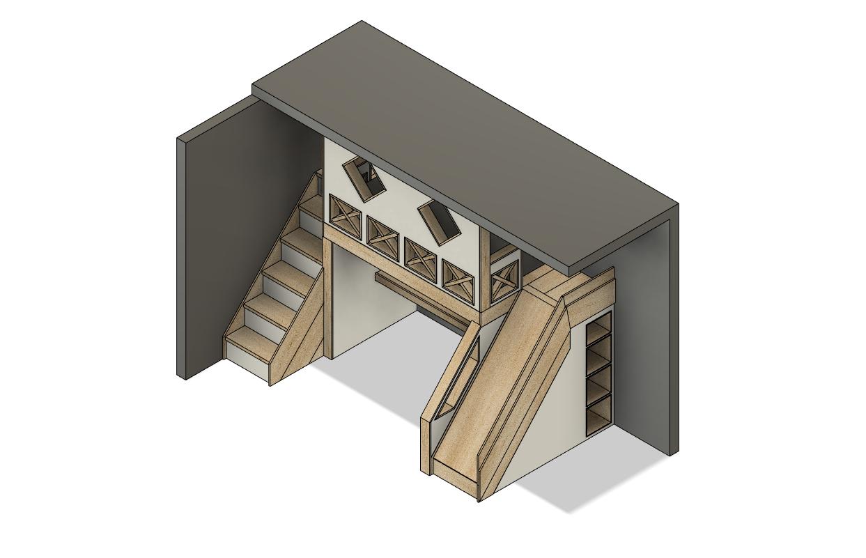 Twin Loft Bed With Stairs & Slide DIY Build Plans - Etsy