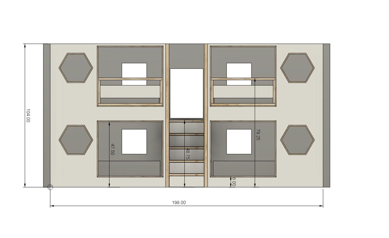 Quad Full Bunk Bed DIY Build Plans With Staircase Storage - Etsy