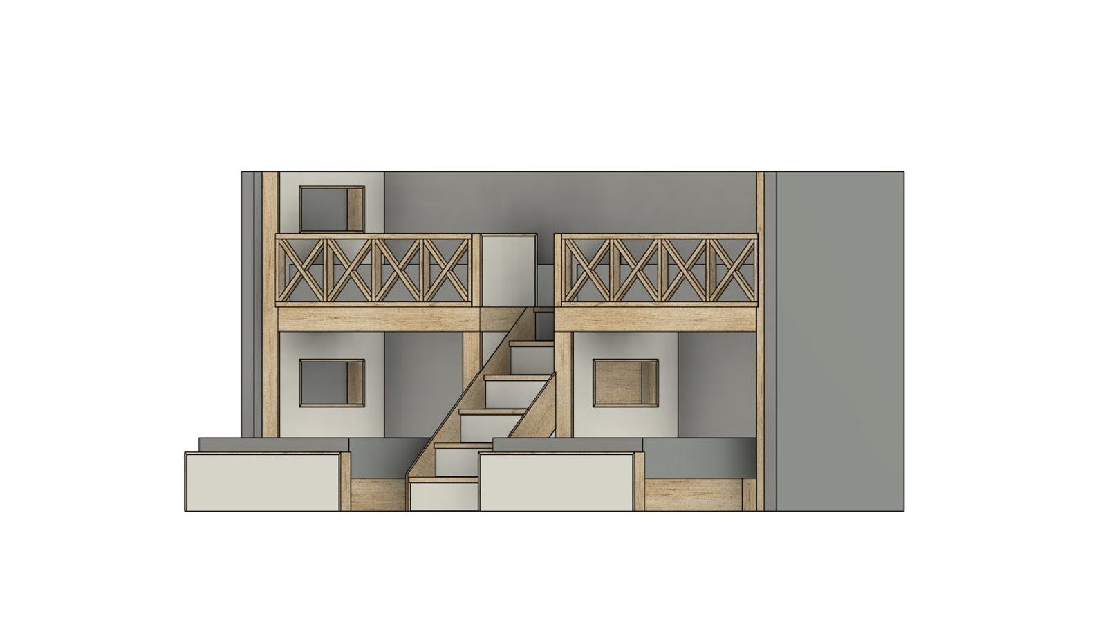 Double Bunk Bed With Stairs: Twin Upper/queen Lower - DIY Build Plans ...