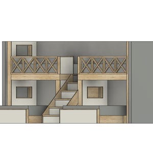 Double Bunk Bed With Stairs: Twin Upper/queen Lower - DIY Build Plans ...