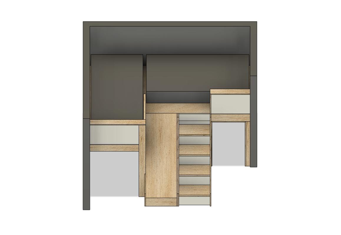 Twin Loft Bed With Stairs & Slide DIY Build Plans - Etsy