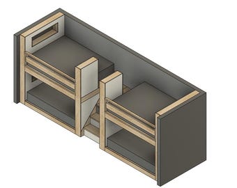 Quad Queen Bunk Bed with Storage Stairs - DIY Build Plans
