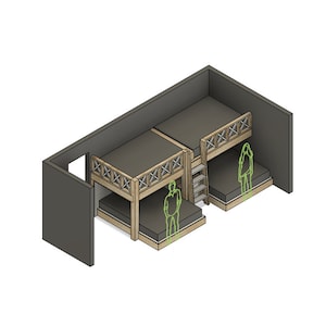 DIY Build Plans - Full over Queen Bunk Bed - Side by side Bunk Bed Layout - Plan #179
