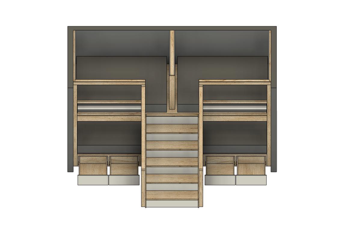 Quad Queen Bunk Bed With Stairs & Storage - DIY Build Plans - Etsy