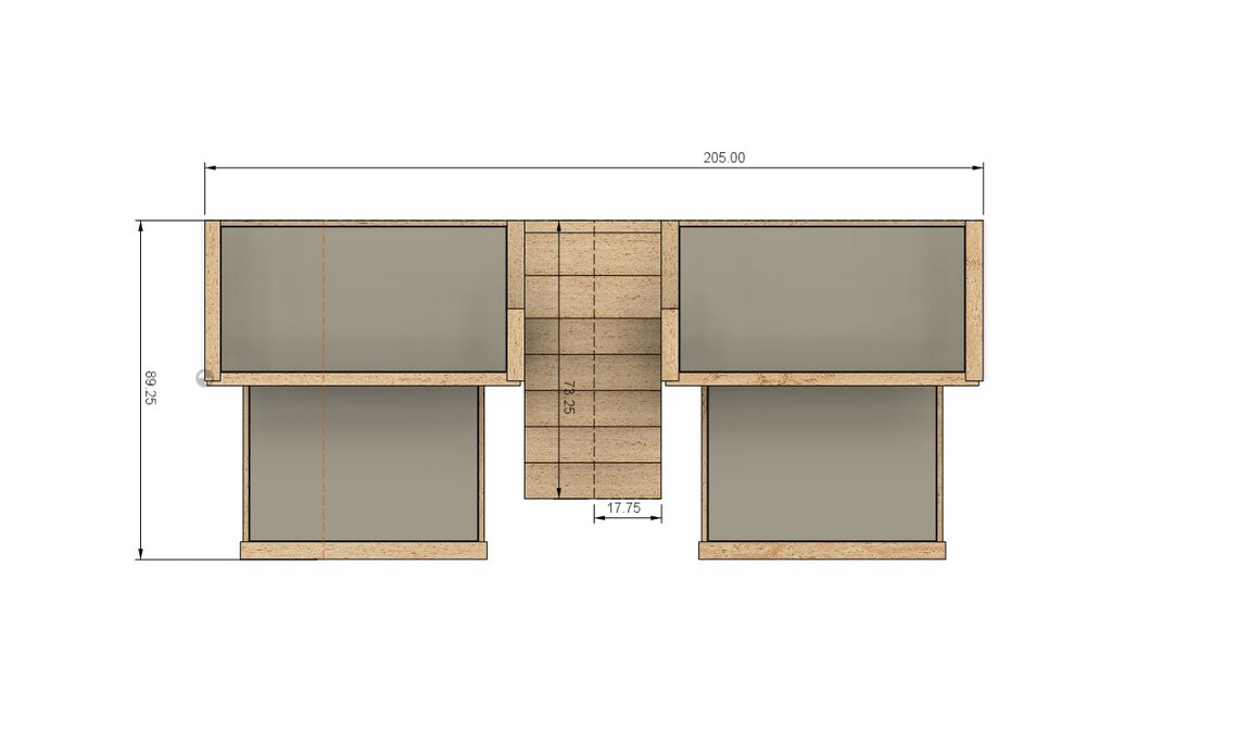 DIY Build Plans Double Split Bunk Bed with Stairs Twin - Etsy México