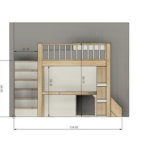 Full Size Loft Bed With Stairs, Slide & Desk - DIY Build Plans - Etsy