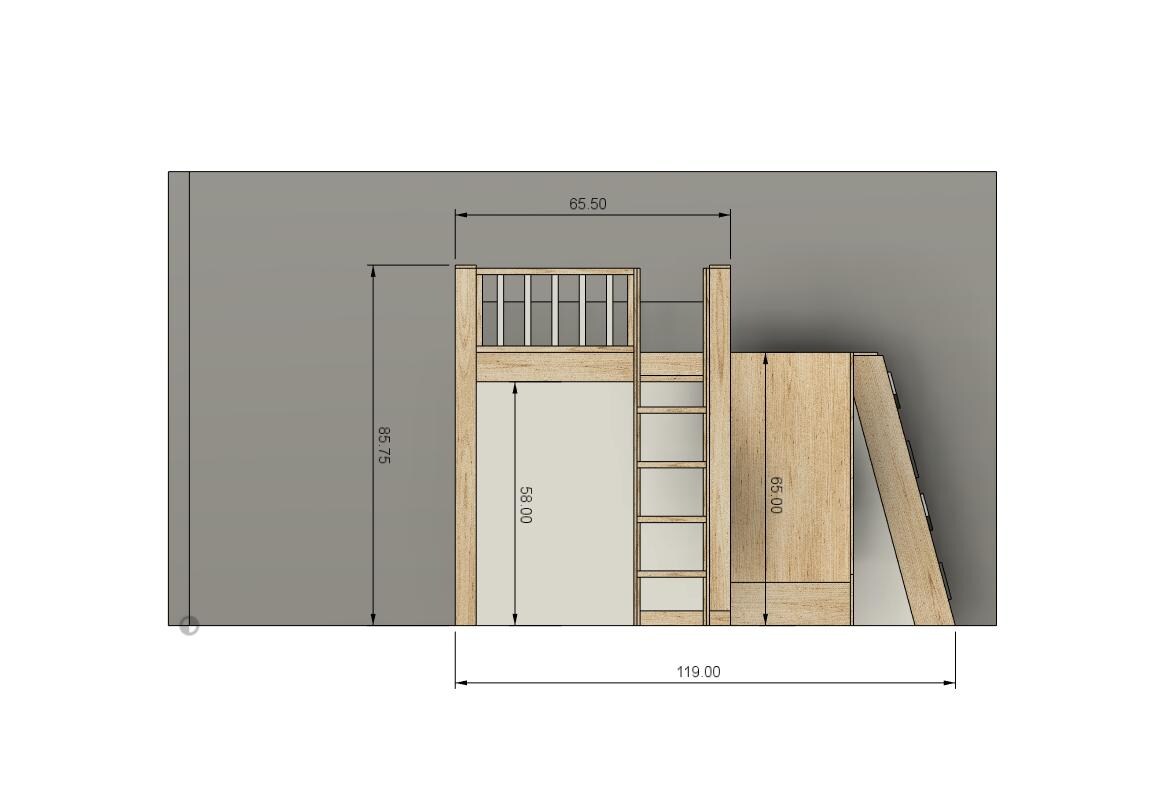 Full Loft Bed DIY Build Plans: With Slide and Climbing Wall - Etsy