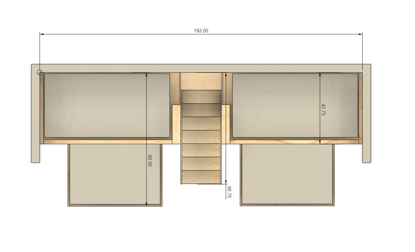 Quad Bunk Bed With Stairs - Twin Over Full Layout - DIY Build Plan ...