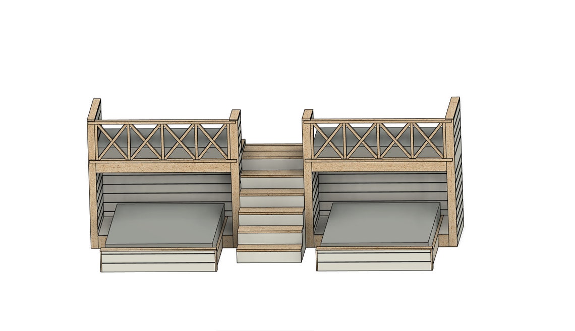 DIY Build Plans Double Split Bunk Bed with Stairs Twin - Etsy México