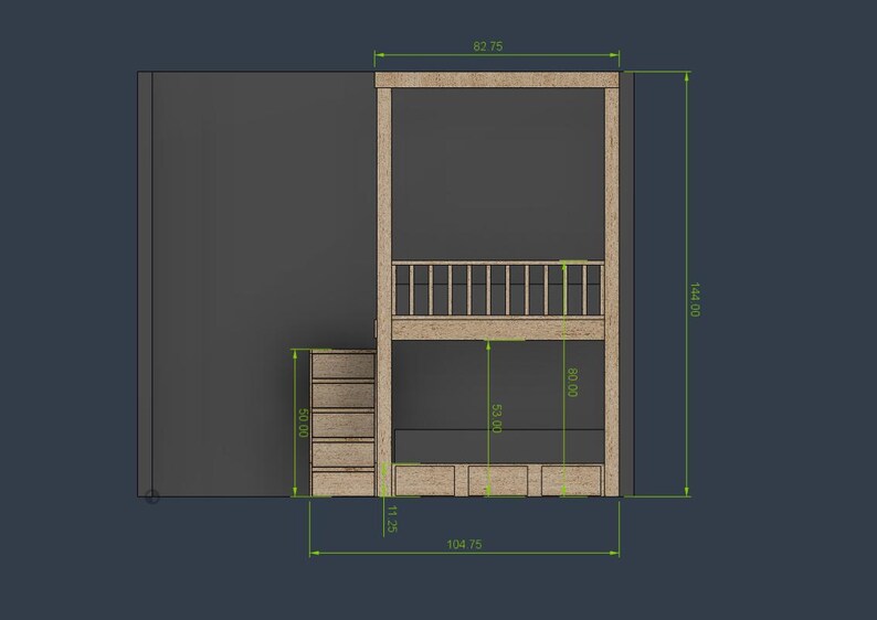 Full Over Full Bunk Bed With Storage - DIY Build Plans #243 - Etsy Canada