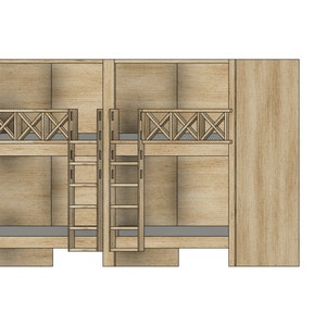 DIY Build Plan - Side-by-side Built-in Twin Bunk Bed - Plan #073