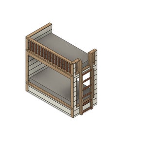 DIY Build Plans - Twin Bunk Bed with Ladder - Plan #052
