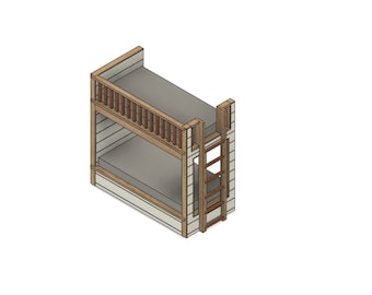 DIY Build Plans - Twin Bunk Bed with Ladder - Plan #052