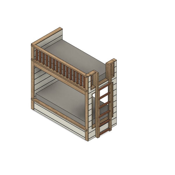 DIY Build Plans - Twin Bunk Bed with Ladder - Plan #052