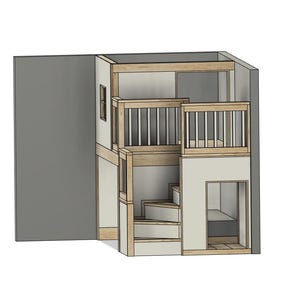 Full Loft Bed DIY Build Plans With Upper Playhouse & Stairs - Etsy