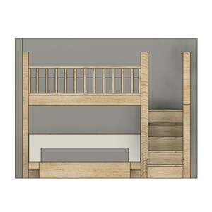 DIY Build Plans - Split Bunk Bed With Stairs - Full Upper, Queen Lower ...